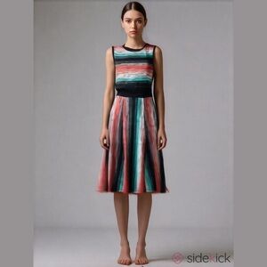 Dinh Ba Design Rainbow Textured Sleeveless Dress Small